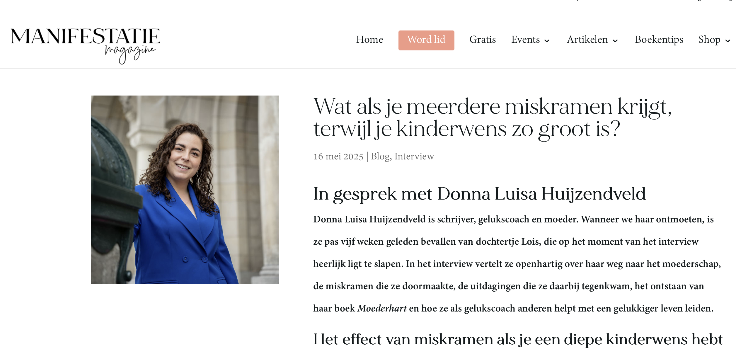 boek Moederhart - Manifestatie Magazine publicatie - in de media